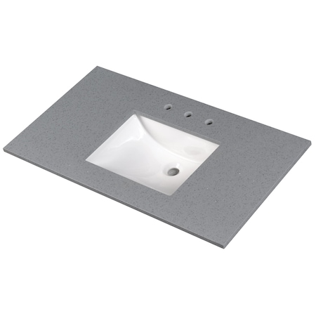 Ackland LustreLine Twilight Grisea 49 in. x 22 in. Integrated Single Sink Vanity Top Engineered Marble AKFVNEMTWGR49X22P-SB